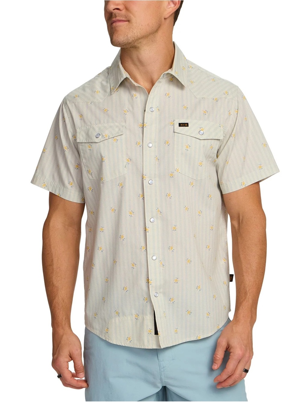 Howler Brothers H Bar B Snapshirt - Vintage Grid Floral Size Medium